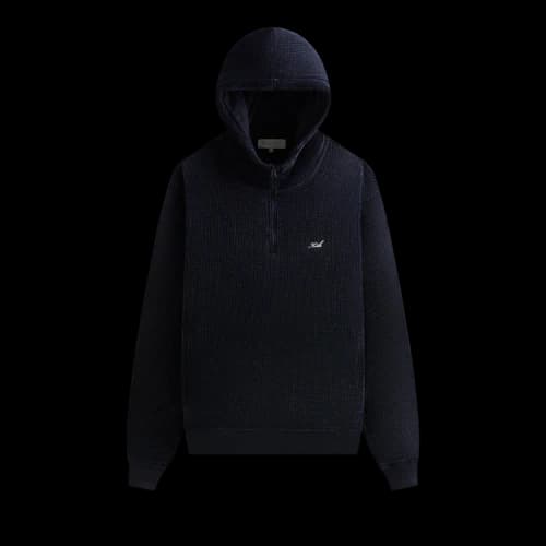 Kith Bonded Waffle Coleman Quarter Zip Hoodie 'Nocturnal'