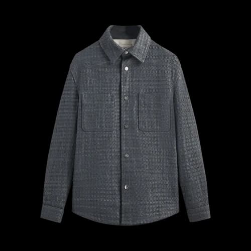 Kith & Kin Woven Leather Apollo Ii Shirt 'Machine'