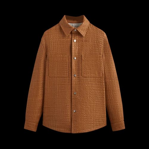 Kith & Kin Woven Leather Apollo Ii Shirt 'Tool'