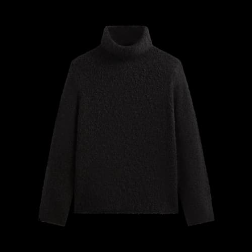 Kith & Kin Speckled Boucle Walker Turtleneck 'Black'