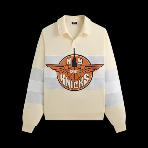 Kith For The New York Knicks Wings Nelson Collared Pullover 'Sandrift'