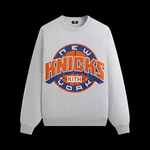 Kith For The New York Knicks Showtime Vintage Nelson Crewneck 'Light Heather Grey'