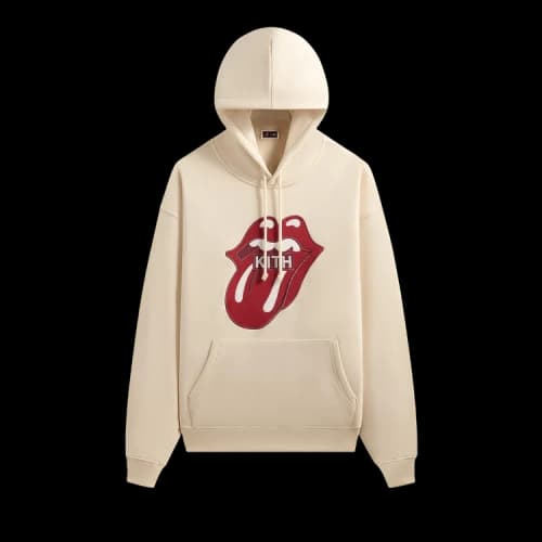 Kith For The Rolling Stones Classic Logo Nelson Hoodie 'Muslin'