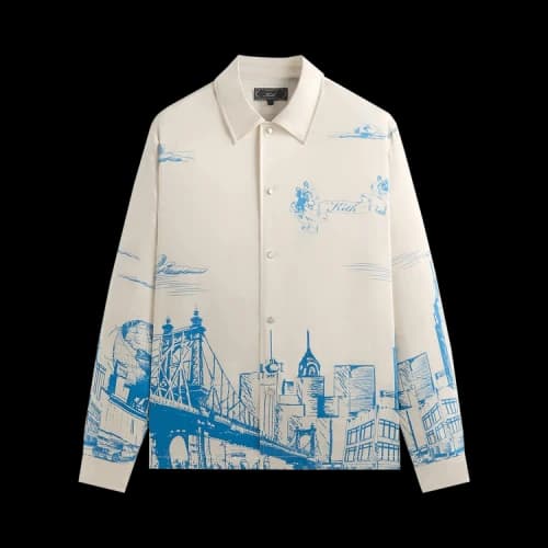 Kith Scenic Long-Sleeve Boxy Collared Overshirt 'Sandrift'