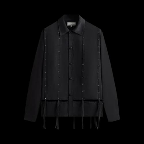 Kith & Kin Ribbon Long-Sleeve Boxy Collared Overshirt 'Black'