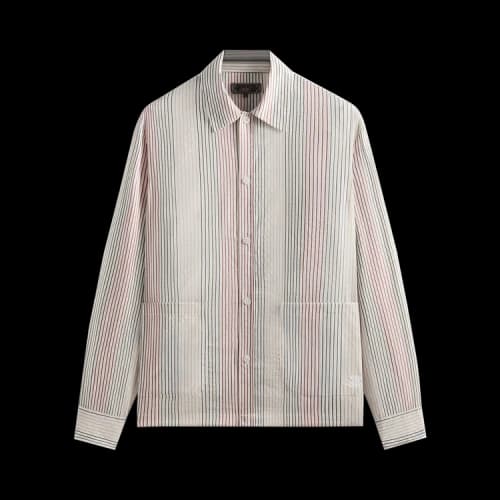 Kith Seersucker Long-Sleeve Boxy Collared Overshirt 'White'