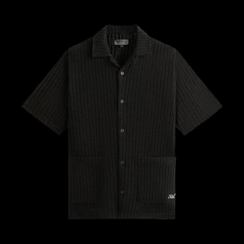 Kith Cotton Mesh Thompson Camp Collar Shirt 'Black'