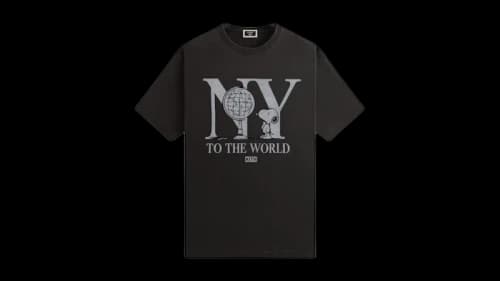 Kith x Peanuts New York To The World Vintage Tee Black