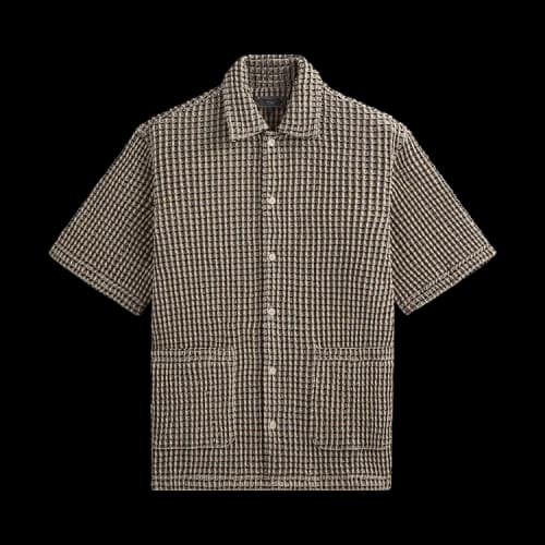 Kith Geometric Diamond Short Sleeve Boxy Collared Overshirt 'Black'