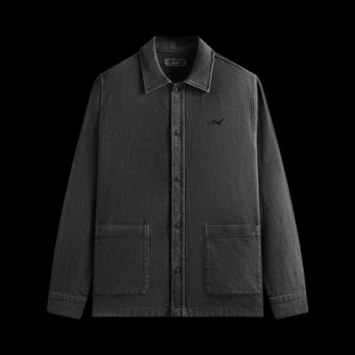 Kith Soft Woven Long-Sleeve Boxy Collared Overshirt 'Carbon'