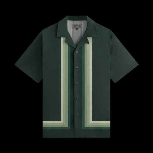 Kith Border Stripe Thompson Camp Collar Shirt 'Stadium'