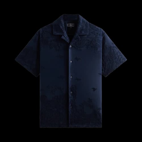 Kith Bandana Micro Terry Thompson Camp Collar Shirt 'Nocturnal'