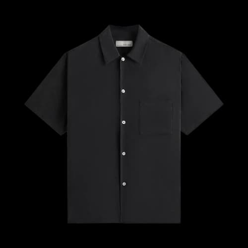Kith & Kin Silk Habotai Beckham Buttondown 'Black'