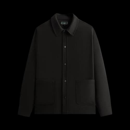 Kith Double Weave Boxy Collared Overshirt 'Black'