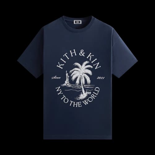 Kith NY To The World Palm Pocket Tee 'Nocturnal'