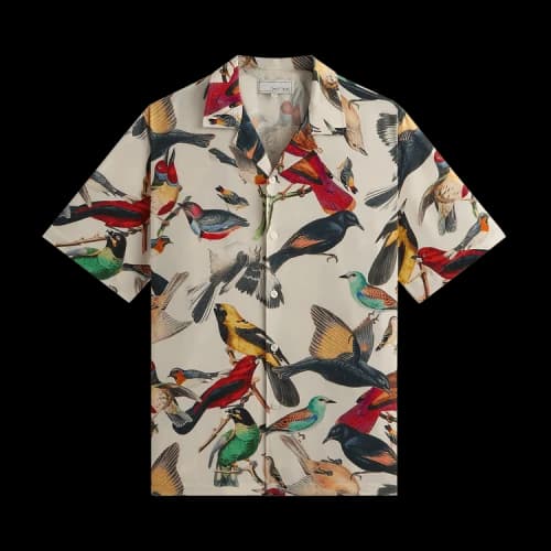 Kith & Kin Tropical Bird Camp Collar Shirt 'Sandrift'