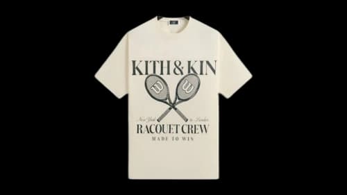 Kith x Wilson Racquet Crew Vintage Tee Sandrift