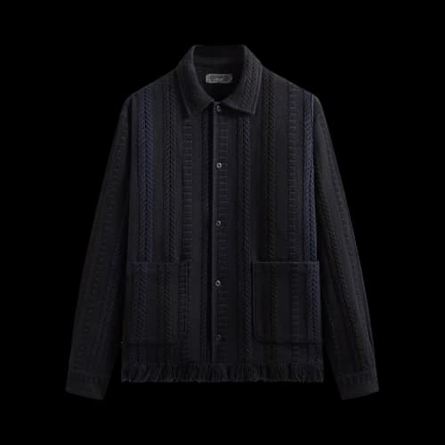 Kith Mixed Stripe Tweed Boxy Collared Overshirt 'Nocturnal'