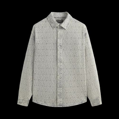 Kith Jacquard Crest Denim Apollo Shirt 'Atom'