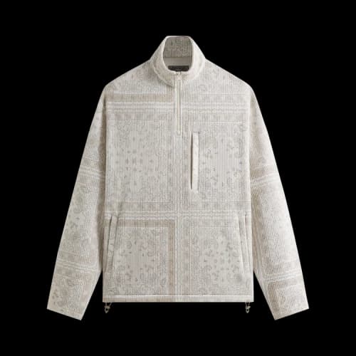 Kith Striped Interlock Claremont Quarter Zip 'Canvas'