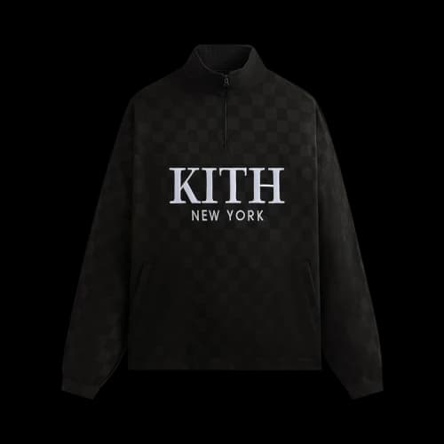 Kith Double Weave Davis Quarter Zip Pullover 'Black'