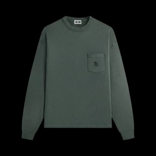 Kith Sueded Jersey Long-Sleeve Leonard Pocket Tee 'Machine'
