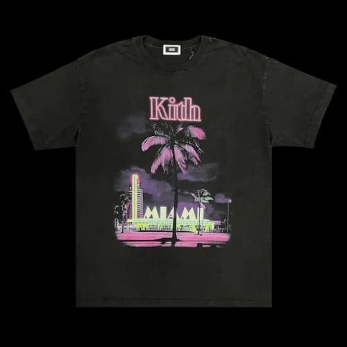 Kith Miami Neon Night Vintage Tee 'Black'