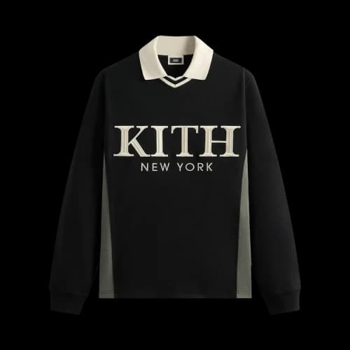 Kith Pique Long-Sleeve Tap Polo 'Black'