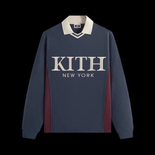Kith Pique Long-Sleeve Tap Polo 'Nocturnal'