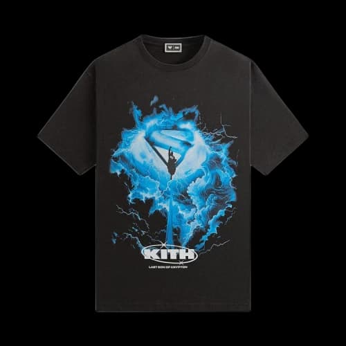 Kith x Superman Lightning Vintage Tee 'Black'