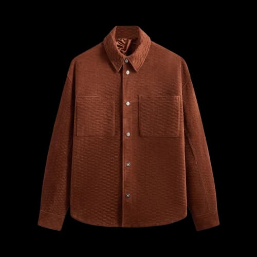 Kith Monogram Suede Apollo Ii Shirt 'Walnut'