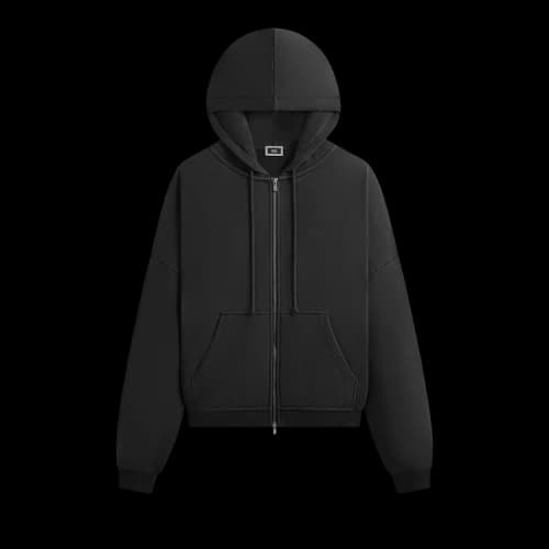 Kith Lofty Fleece Cropped Braxton Hoodie 'Black'