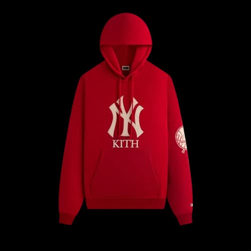 Kith For The New York Yankees Plush Fleece Cropped Braxton Hoodie 'Fame'