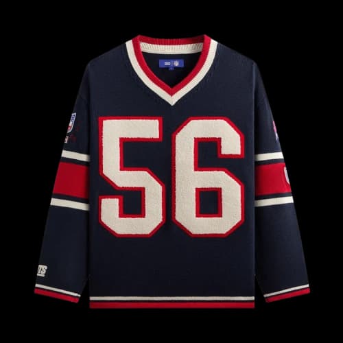 Kith For The NFL New York Giants V-Neck Beau Knit Sweater 'Nocturnal'