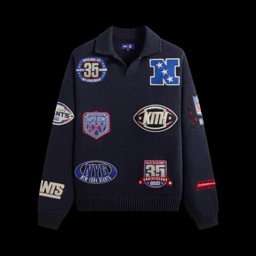 Kith For The NFL New York Giants Nelson Rugby Sweater 'Nocturnal'