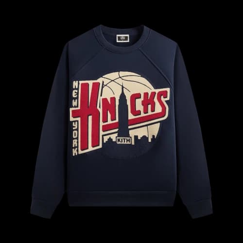 Kith For The New York Knicks Basketball Vintage Nelson Raglan Crewneck 'Nocturnal'
