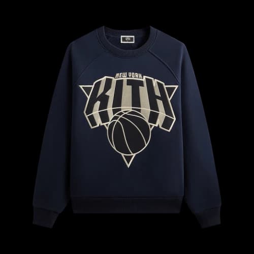 Kith For The New York Knicks Cutoff Nelson Raglan Vintage Crewneck 'Nocturnal'