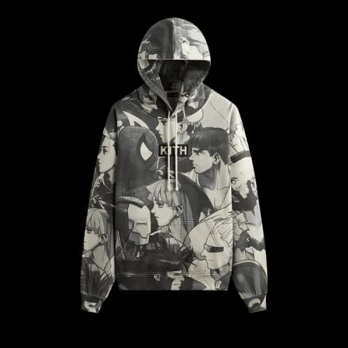 Kith x Marvel vs. Capcom Fighter All-Over Printed Vintage Nelson Hoodie 'Sandrift'