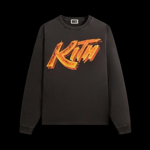 Kith x Capcom Street Fighter Flame Vintage Long-Sleeve Tee 'Black'