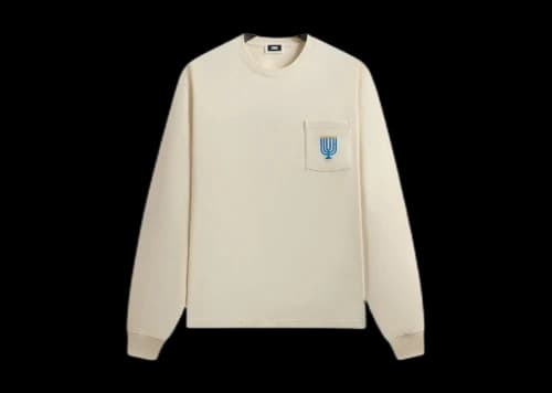 Kith Hanukkah Stained Glass Long Sleeve Pocket Tee Sandrift