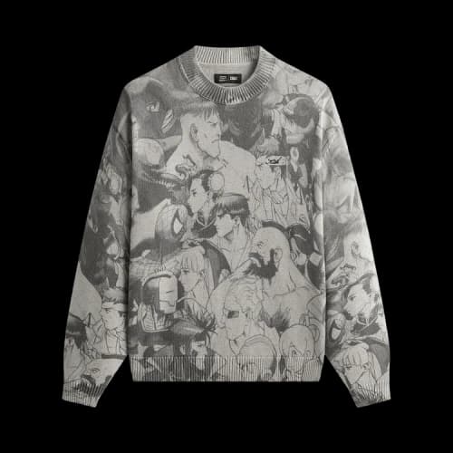 Kith x Marvel vs. Capcom Super Heroes Crewneck Sweater 'Light Heather Grey'