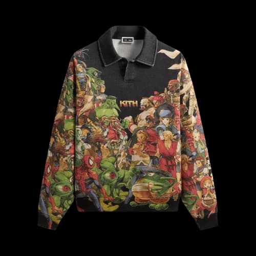 Kith x Marvel vs. Capcom Age Of Heroes Nelson Fleece Rugby 'Black'