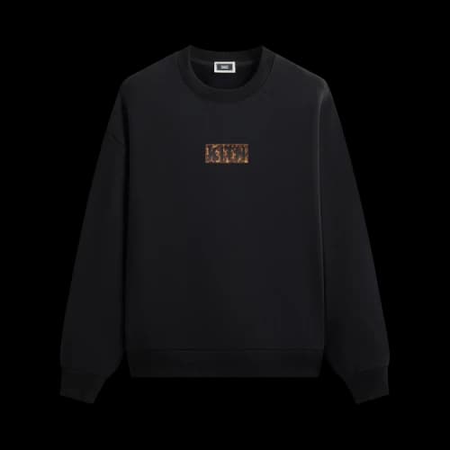Kith Classic Logo Leopard Applique Nelson Crewneck 'Black'