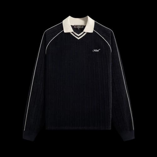 Kith Velvet Corduroy Long Sleeve Trevor Polo 'Ink'