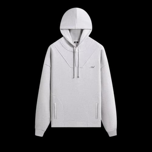Kith Rib Neck Cropped Camden Hoodie 'Light Heather Grey'