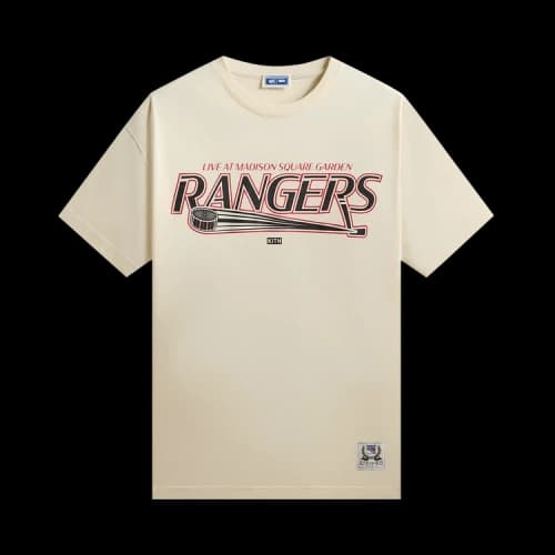 Kith x New York Rangers Madison Square Garden Puck Vintage Tee Sandrift
