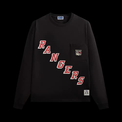 Kith x New York Rangers Retro Vintage LS Quinn Tee Black