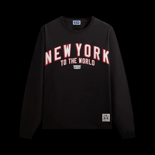 Kith x New York Rangers New York Vintage LS Quinn Tee Black