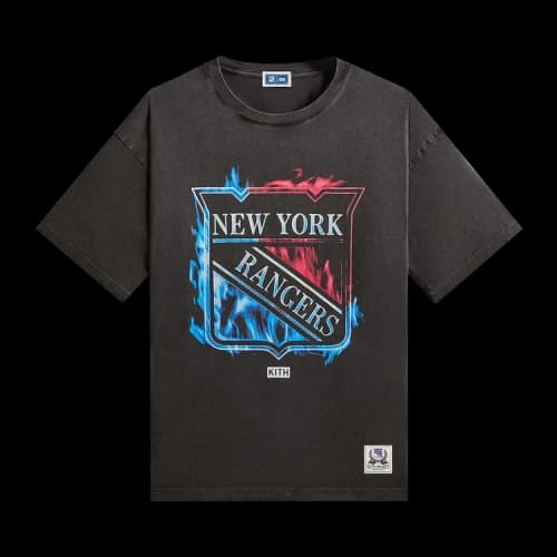 Kith x New York Rangers Fire Vintage Jones Tee Black