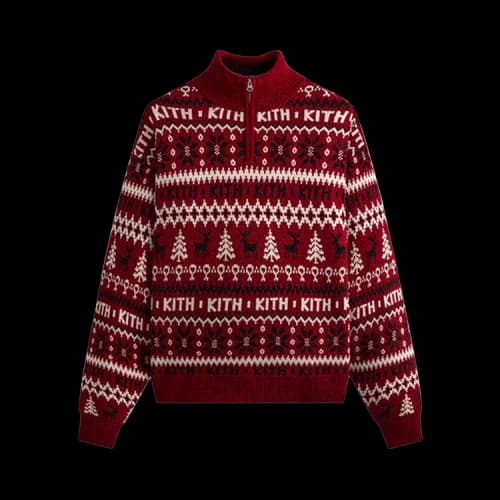 Kith Kithmas Chenille Fair Isle Quarter Zip 'Allure'